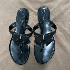 Women’s ferragamo rubber slides sandals black 9